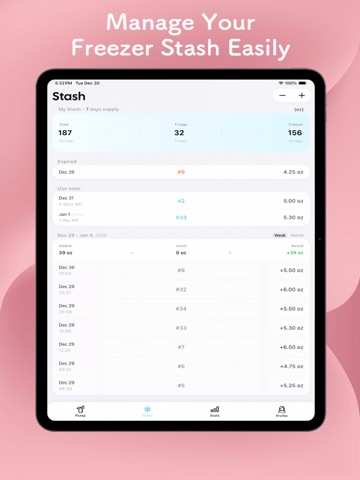 Breast Milk - Pumping Tracker+ iPad screenshot