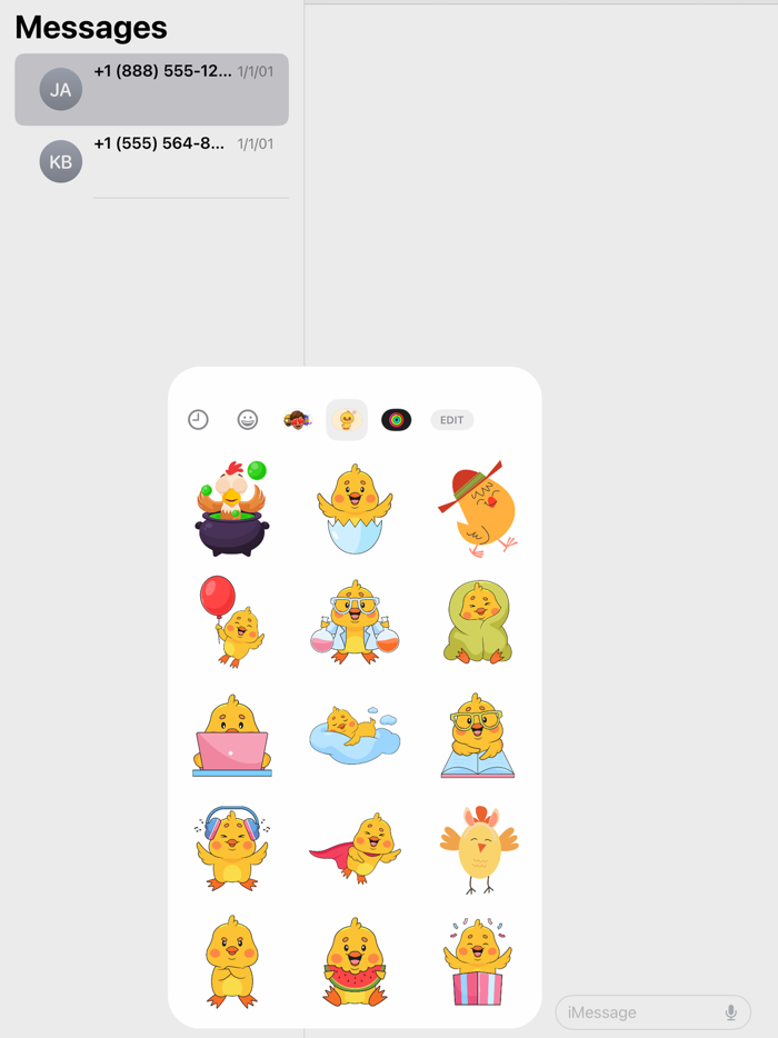 Chick Stickers Set