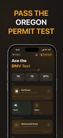 Oregon DMV Practice Test 2026 screenshot
