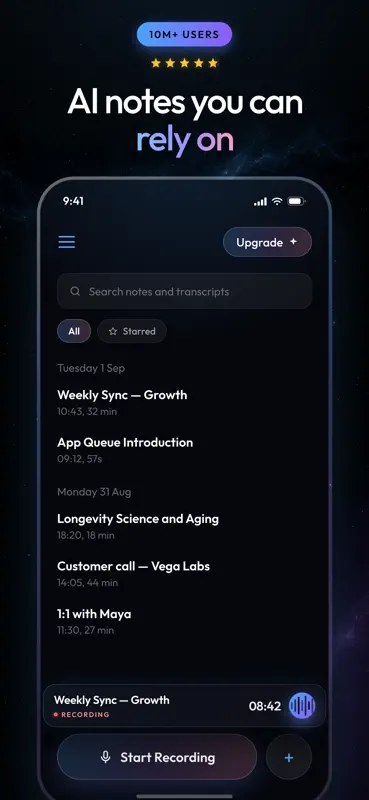 Fathom AI: AI Note Taker App screenshot 1 of 4
