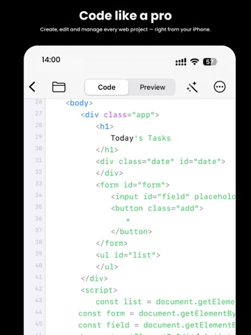 HTML Editor & Viewer: Codex AI iPad screenshot
