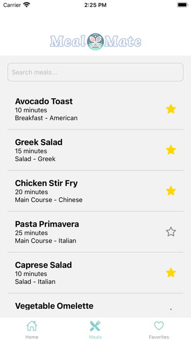 Meal Mate: Meal Planning Screenshot