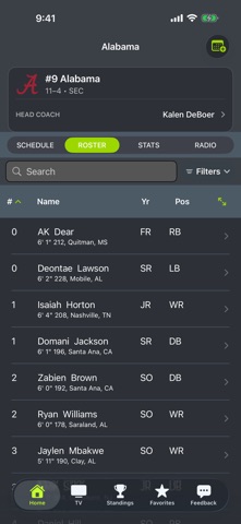Alabama Football Schedules iPhone screenshot