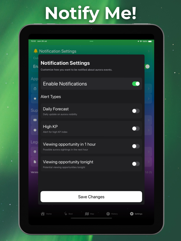 Northern Lights Tracker iPad screenshot 6 - Weather app