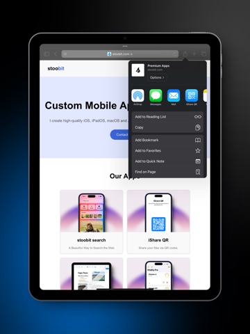 iShare QR iPad screenshot