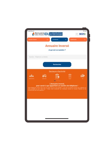Annuaire IDU iPad screenshot