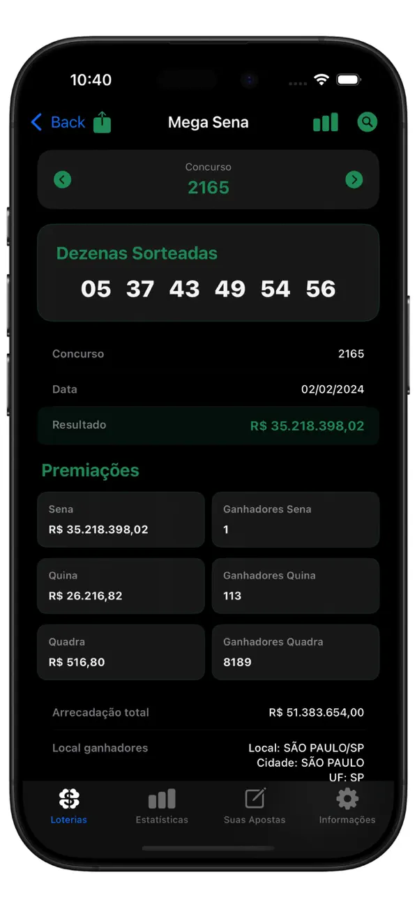 Screenshot #2 pour Loterias Da Sorte