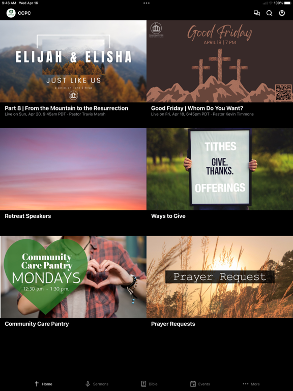 Canyon Creek Church iPad screenshot 1 - Education app