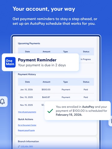 OneMain iPad screenshot