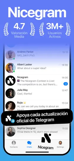 Captura de pantalla de Nicegram: AI X Dual Telegram en iPhone 1