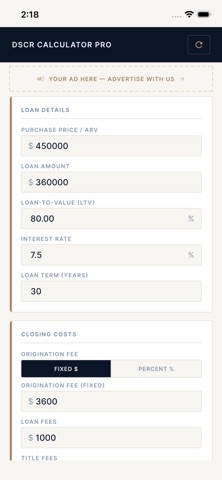 DSCR Calculator Pro screenshot