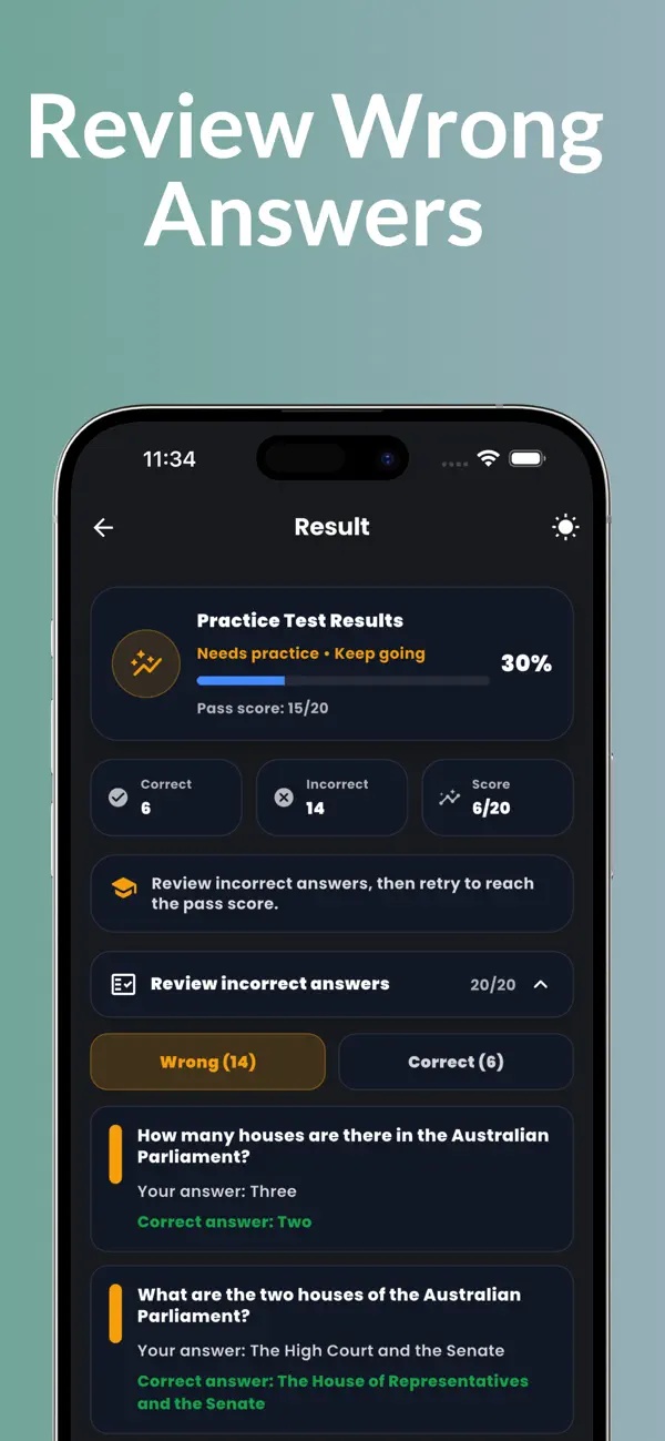 Screenshot #1 pour Australian Citizen Test Prep