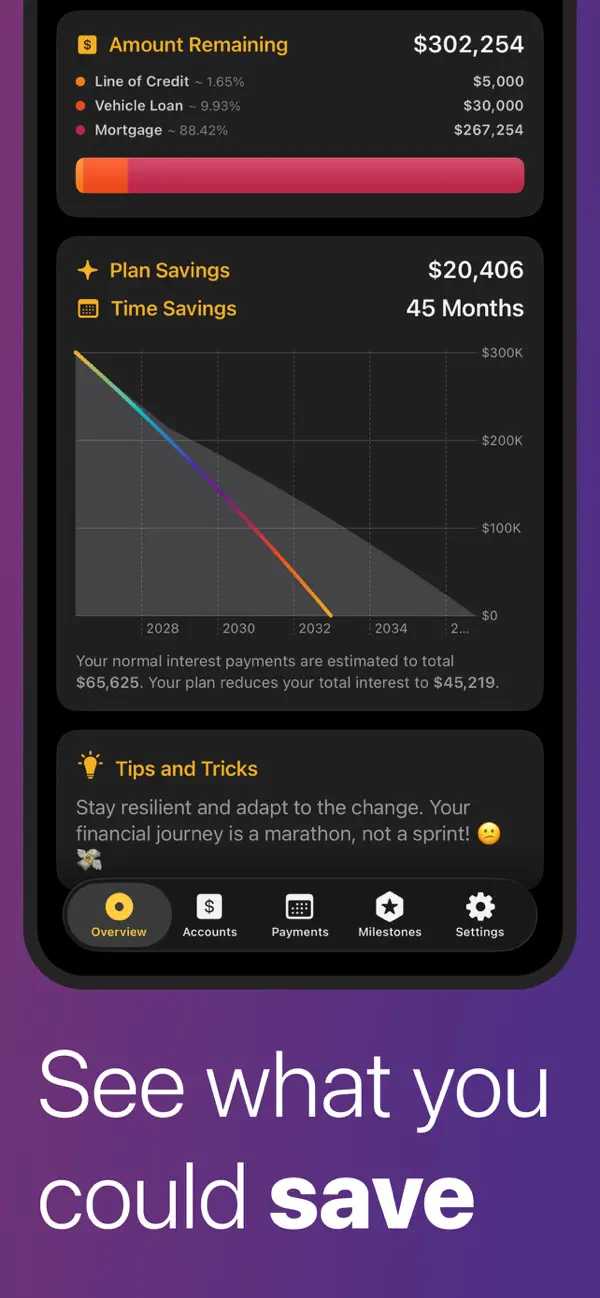 Screenshot #2 pour Debt Zero: Payoff Planner