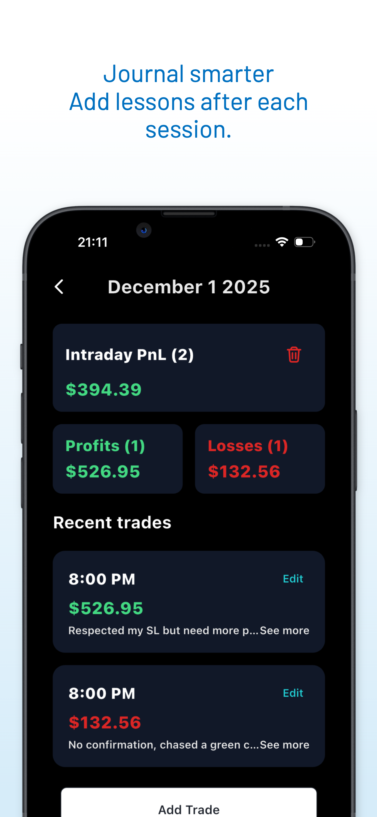 P&L Calendar: PnL Ledger