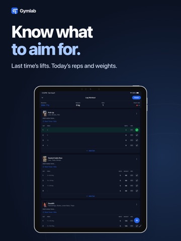 Gymlab: Workouts & Strain iPad screenshot