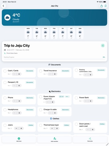 PackingMate: Packing List ipad screenshot 4