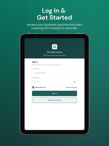 One Stop Invoice iPad screenshot