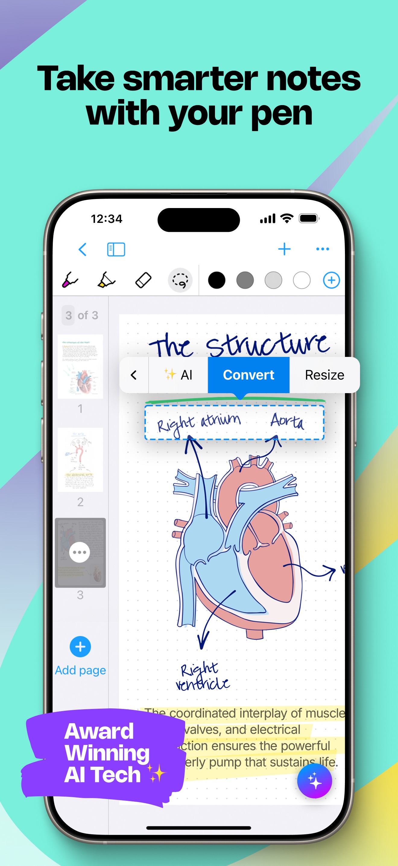 MyScript Notes: AI Handwriting screenshot 1