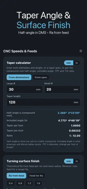 CNC Speeds & Feeds Calculator screenshot 4