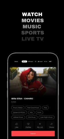 eel - Movies, Music + Live TV iPhone screenshot