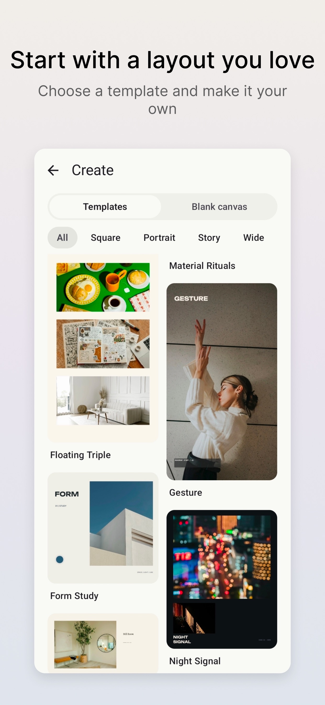Screenshot 2 of Marea Page: Moodboards