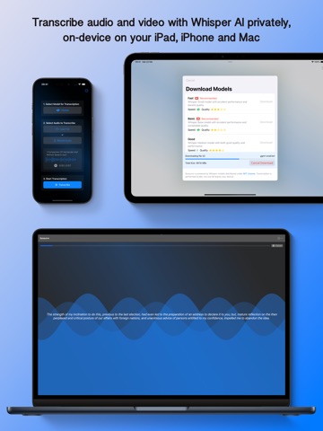 Sussurro Whisper Audio to Text iPad screenshot