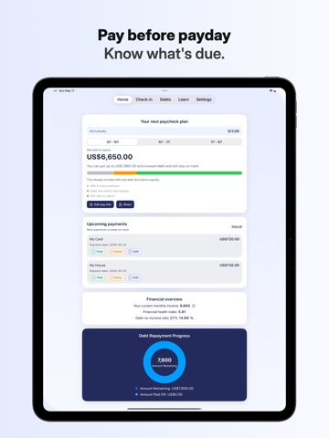 Owl Debt Focus iPad screenshot
