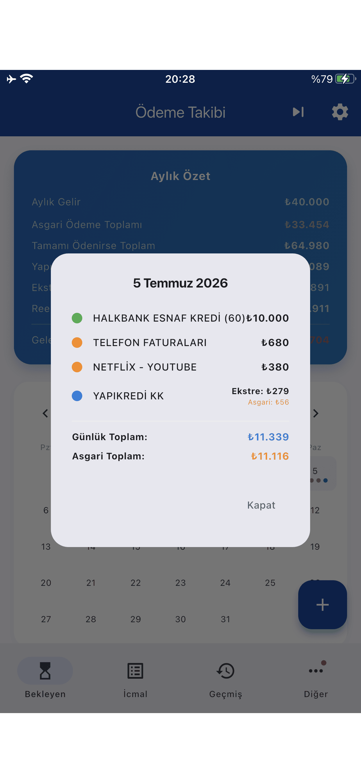 Ödeme Takip - Ekstre Takip screenshot 4