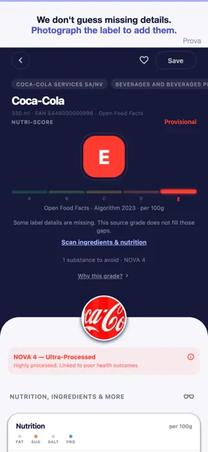 Prova: Food Label Scanner screenshot 4