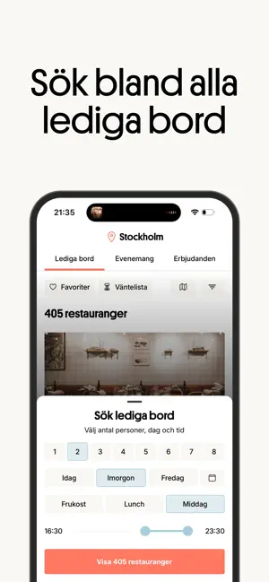 BokaBord - Restauranger iPhone screenshot 2