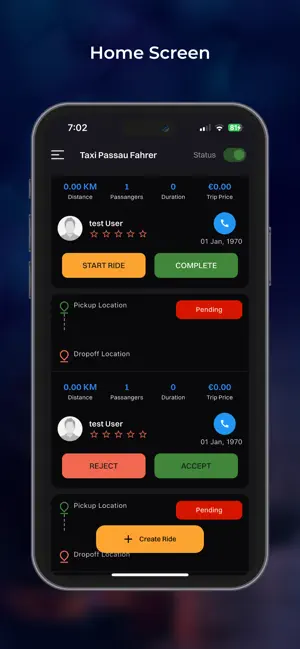 Taxi Passau Fahrer App screenshot 1