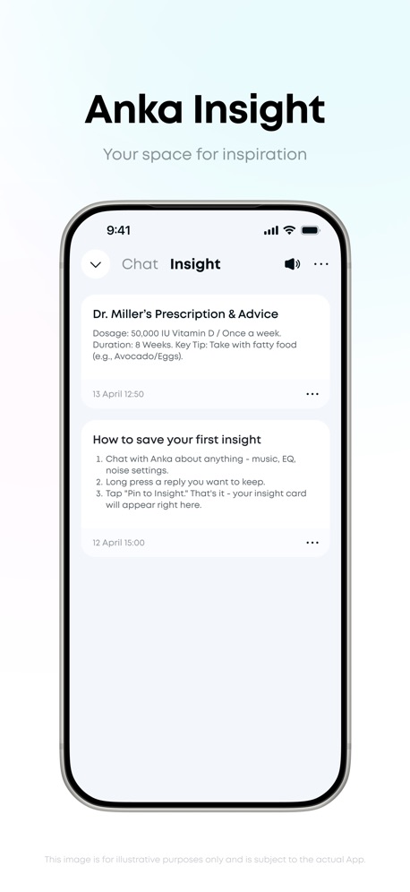 Anker soundcore App Store screenshot 4, headline “Anka Insight”. High contrast words.