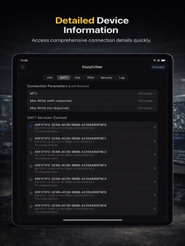 BLE Scanner: Bluetooth Sniffer iPad screenshot