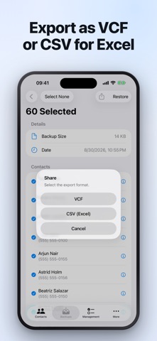 Backup Contacts: Transfer Tool Screenshot 3 of 6