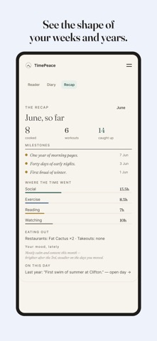 TimePeace — Daily Log iPhone screenshot