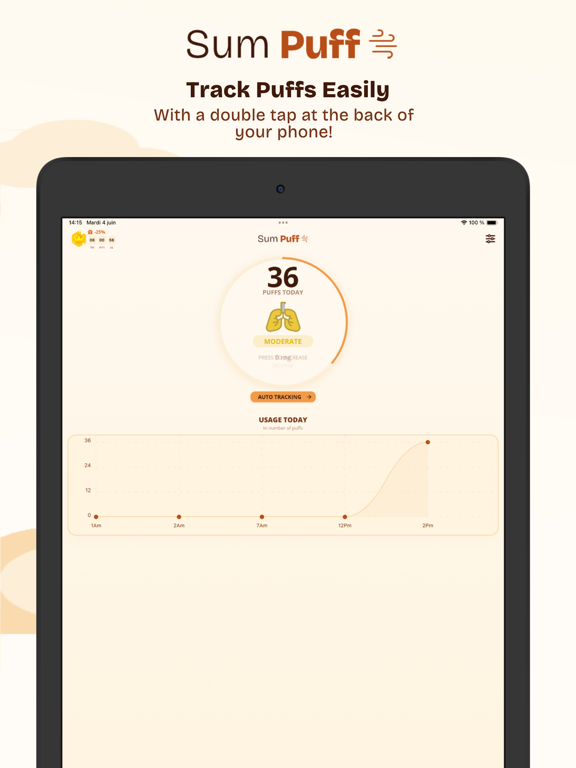 Sum Puff: Quit Smoking Tracker iPad screenshot 1 - Lifestyle app