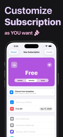 Vault: Subscription Tracker iPhone screenshot
