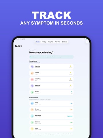 Symptom Tracker: Flare Log iPad screenshot