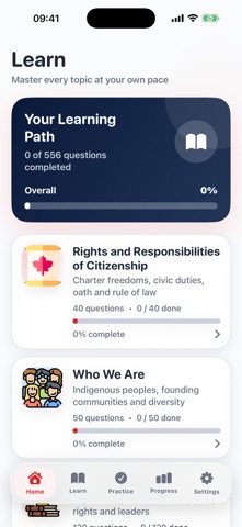 Canada Citizenship Practice iPhone screenshot