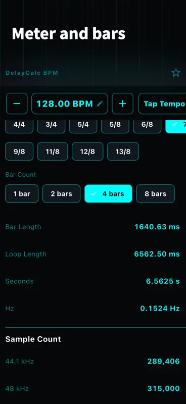 DelayCalc BPM: Delay & Reverb screenshot 10 of 10