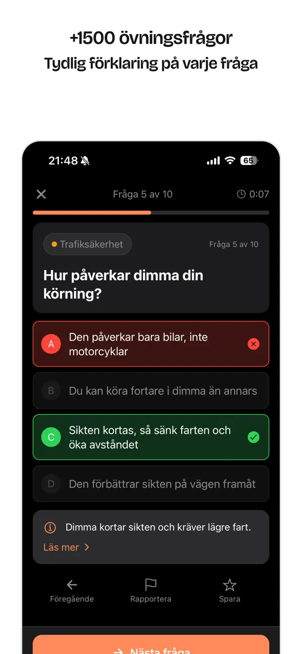 Screenshot #2 pour MinKörkort – MC Teoriprov