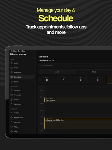 BetterKnocks D2D Sales CRM iPad screenshot