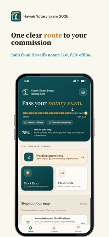 Hawaii Notary Exam 2026 iPhone screenshot