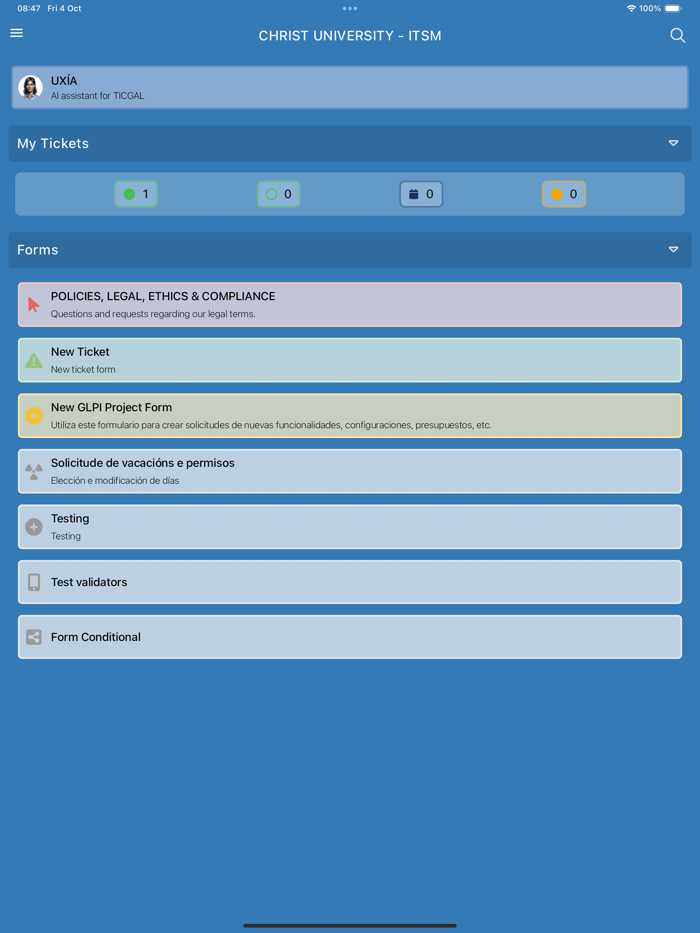 CHRIST UNIVERSITY - ITSM