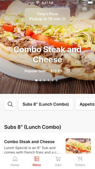 Tony's Italian Pizzeria iPhone screenshot 2 - Food & Drink app
