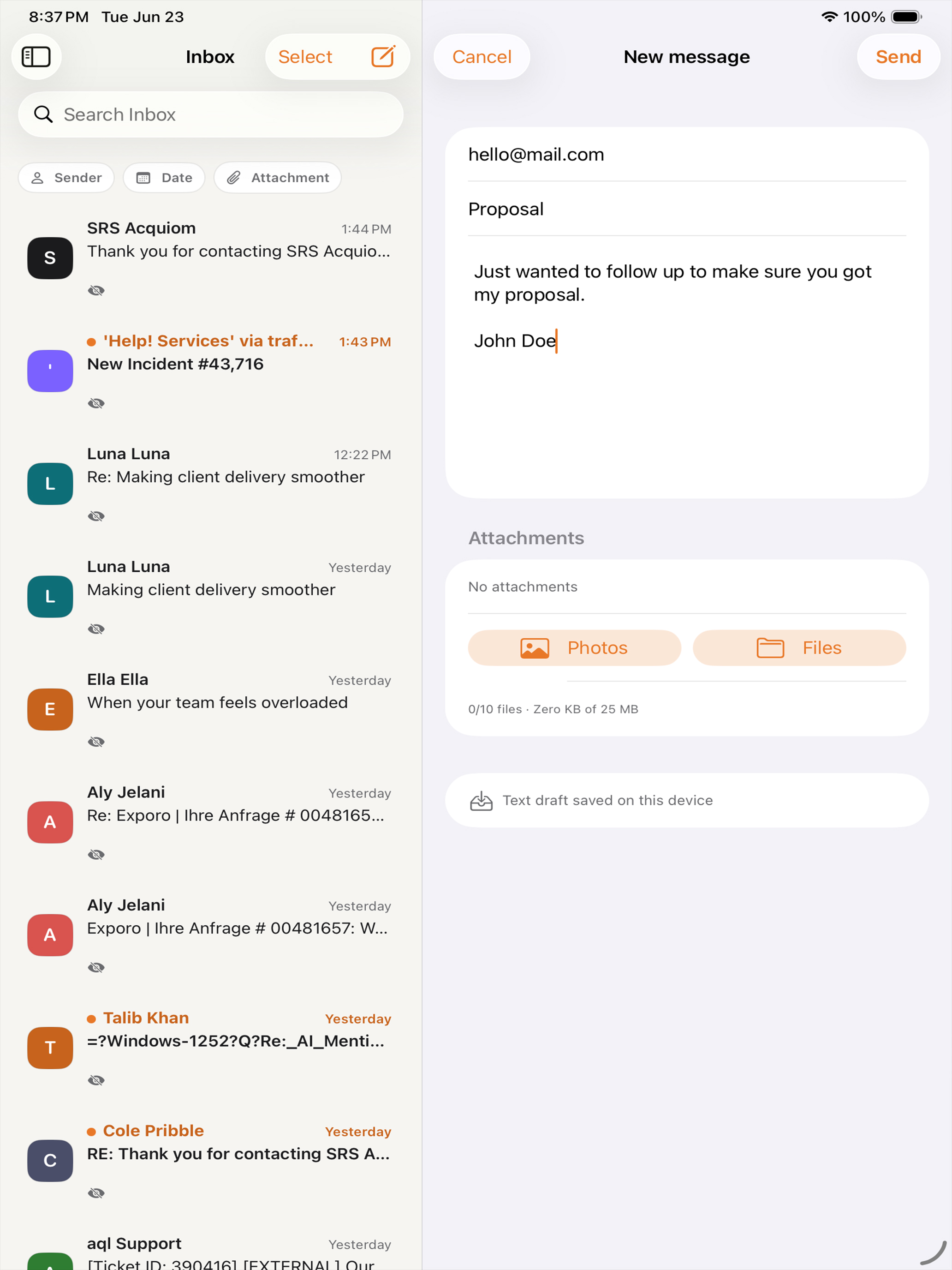 KreativeBirds Email screenshot 8
