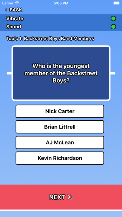 Backstreet Boys Trivia Screenshot