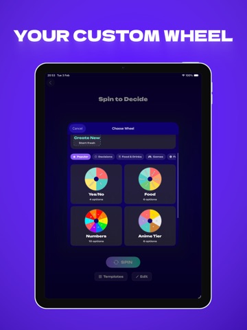 Wheel Spinner Random Decision iPad screenshot