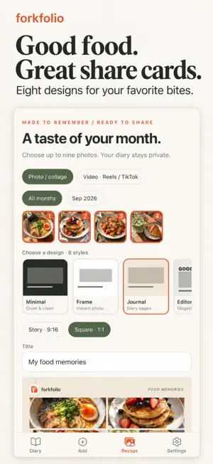 Forkfolio: Food Photo Diary screenshot 1