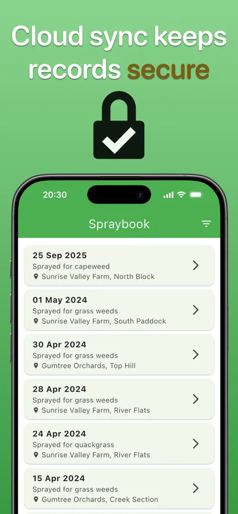 Spraybook: Spray Record Diary - Business App | MWM